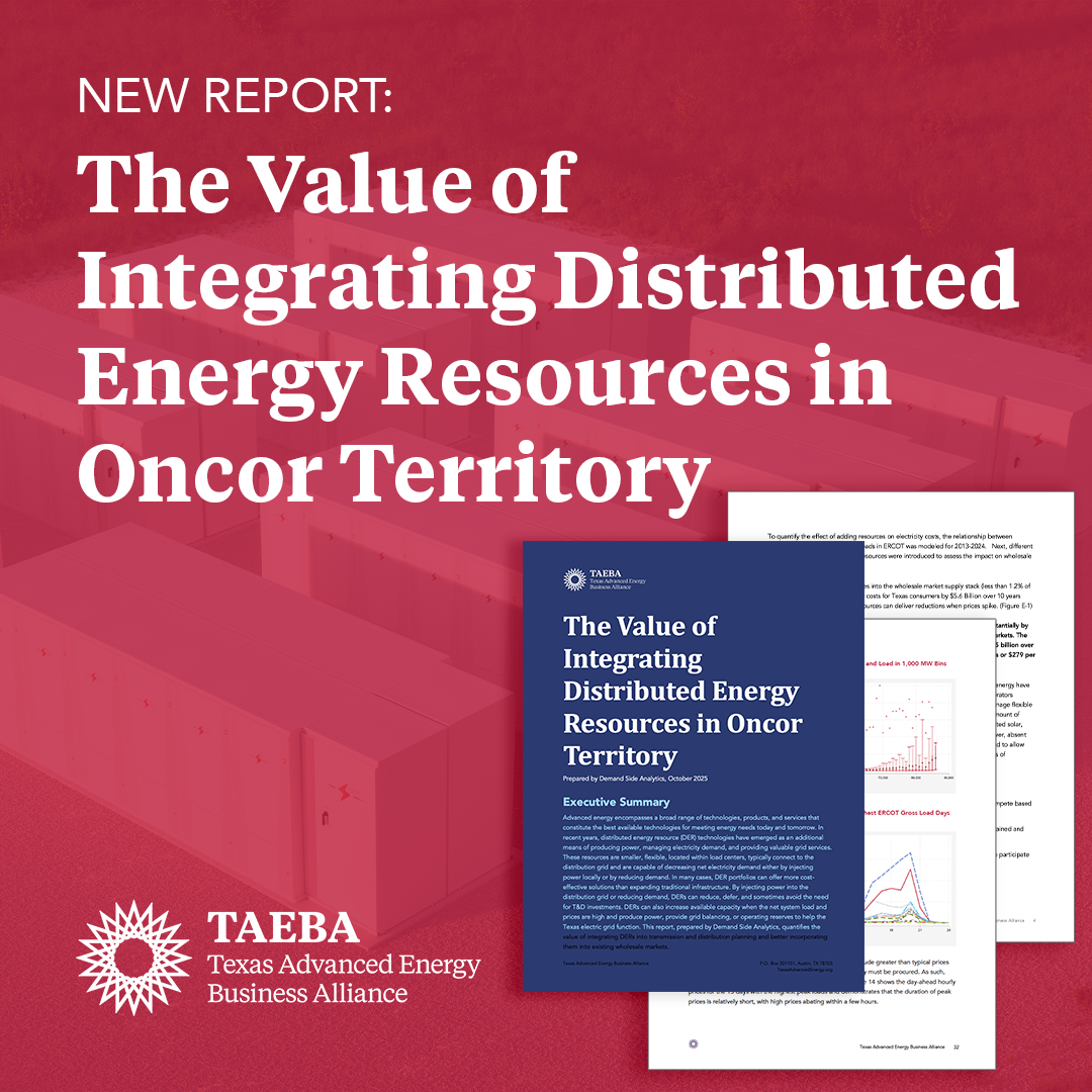New report. The Value of Integrating Distributed Energy Resources in Oncor territory.